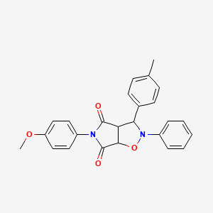 molecular formula C25H22N2O4 B2561184 5-(4-methoxyphenyl)-2-phenyl-3-(p-tolyl)dihydro-2H-pyrrolo[3,4-d]isoxazole-4,6(5H,6aH)-dione CAS No. 1005157-15-2