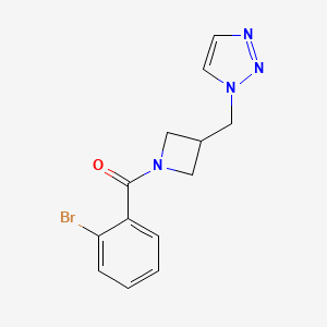 molecular formula C13H13BrN4O B2561188 (2-Bromophenyl)-[3-(triazol-1-ylmethyl)azetidin-1-yl]methanone CAS No. 2309569-30-8