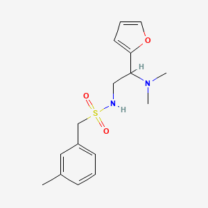 molecular formula C16H22N2O3S B2561201 N-(2-(dimethylamino)-2-(furan-2-yl)ethyl)-1-(m-tolyl)methanesulfonamide CAS No. 1208377-97-2