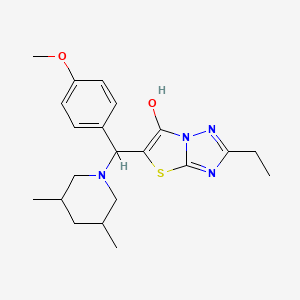 molecular formula C21H28N4O2S B2561206 5-((3,5-二甲基哌啶-1-基)(4-甲氧基苯基)甲基)-2-乙基噻唑并[3,2-b][1,2,4]三唑-6-醇 CAS No. 1007922-37-3