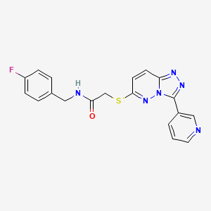 molecular formula C19H15FN6OS B2561207 N-(4-fluorobenzyl)-2-((3-(pyridin-3-yl)-[1,2,4]triazolo[4,3-b]pyridazin-6-yl)thio)acetamide CAS No. 868968-94-9