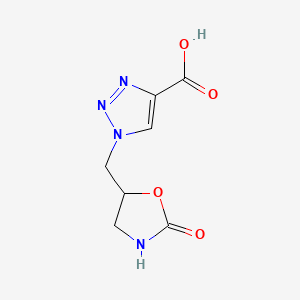 molecular formula C7H8N4O4 B2561209 1-[(2-oxo-1,3-oxazolidin-5-yl)methyl]-1H-1,2,3-triazole-4-carboxylic acid CAS No. 1339882-40-4