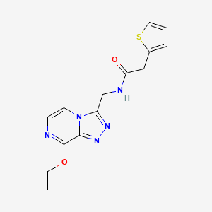 molecular formula C14H15N5O2S B2561215 N-((8-ethoxy-[1,2,4]triazolo[4,3-a]pyrazin-3-yl)methyl)-2-(thiophen-2-yl)acetamide CAS No. 2034282-34-1