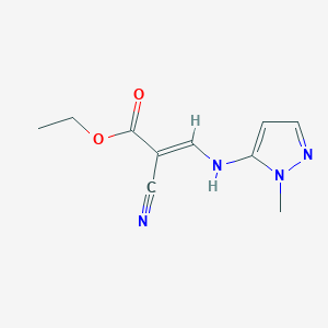 ethyl (2E)-2-cyano-3-[(1-methyl-1H-pyrazol-5-yl)amino]prop-2-enoate