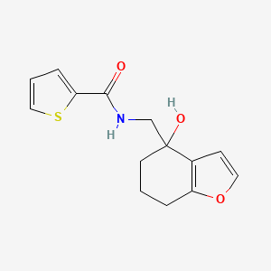 molecular formula C14H15NO3S B2561223 N-((4-hydroxy-4,5,6,7-tetrahydrobenzofuran-4-yl)methyl)thiophene-2-carboxamide CAS No. 2320210-86-2