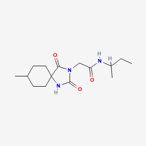 N-(sec-butyl)-2-(8-methyl-2,4-dioxo-1,3-diazaspiro[4.5]dec-3-yl)acetamide