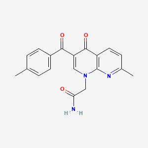 molecular formula C19H17N3O3 B2561230 2-(7-甲基-3-(4-甲基苯甲酰)-4-氧代-1,8-萘啶-1(4H)-基)乙酰胺 CAS No. 894909-84-3