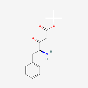 molecular formula C15H21NO3 B2561247 tert-Butyl (4S)-4-amino-3-oxo-5-phenylpentanoate CAS No. 85613-64-5