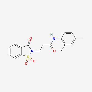 molecular formula C18H18N2O4S B2561252 N-(2,4-dimethylphenyl)-3-(1,1,3-trioxo-1,2-benzothiazol-2-yl)propanamide CAS No. 899996-19-1