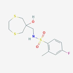 4-Fluoro-N-[(6-hydroxy-1,4-dithiepan-6-yl)methyl]-2-methylbenzenesulfonamide
