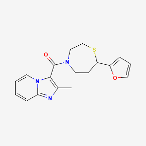 molecular formula C18H19N3O2S B2561259 (7-(Furan-2-yl)-1,4-thiazepan-4-yl)(2-methylimidazo[1,2-a]pyridin-3-yl)methanone CAS No. 1705988-97-1