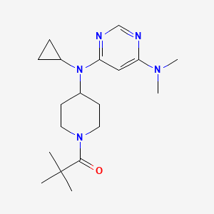 1-(4-{Cyclopropyl[6-(dimethylamino)pyrimidin-4-yl]amino}piperidin-1-yl)-2,2-dimethylpropan-1-one