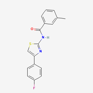 molecular formula C17H13FN2OS B2561272 N-[4-(4-氟苯基)-1,3-噻唑-2-yl]-3-甲基苯甲酰胺 CAS No. 313528-83-5
