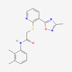 molecular formula C18H18N4O2S B2561273 N-(2,3-二甲苯基)-2-((3-(3-甲基-1,2,4-恶二唑-5-基)吡啶-2-基)硫代)乙酰胺 CAS No. 1251608-58-8