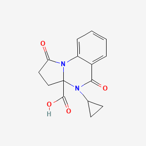 molecular formula C15H14N2O4 B2561275 4-cyclopropyl-1,5-dioxo-1H,2H,3H,3aH,4H,5H-pyrrolo[1,2-a]quinazoline-3a-carboxylic acid CAS No. 853723-99-6