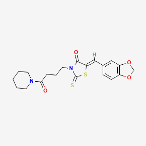 (Z)-5-(benzo[d][1,3]dioxol-5-ylmethylene)-3-(4-oxo-4-(piperidin-1-yl)butyl)-2-thioxothiazolidin-4-one
