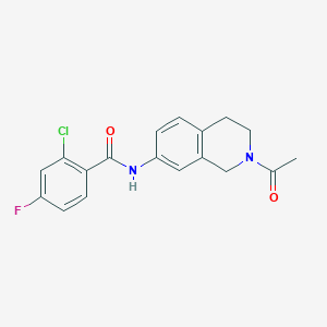 molecular formula C18H16ClFN2O2 B2561283 N-(2-乙酰基-1,2,3,4-四氢异喹啉-7-基)-2-氯-4-氟苯甲酰胺 CAS No. 955635-07-1