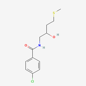 molecular formula C12H16ClNO2S B2561287 4-chloro-N-[2-hydroxy-4-(methylsulfanyl)butyl]benzamide CAS No. 2310225-46-6