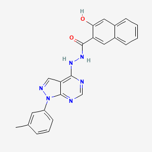 3-hydroxy-N'-[1-(3-methylphenyl)-1H-pyrazolo[3,4-d]pyrimidin-4-yl]naphthalene-2-carbohydrazide