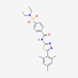 molecular formula C22H26N4O3S2 B2561300 4-(diethylsulfamoyl)-N-[5-(2,4,6-trimethylphenyl)-1,3,4-thiadiazol-2-yl]benzamide CAS No. 391227-70-6