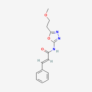 molecular formula C14H15N3O3 B2561302 N-(5-(2-methoxyethyl)-1,3,4-oxadiazol-2-yl)cinnamamide CAS No. 1351664-49-7