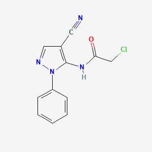 molecular formula C12H9ClN4O B2561306 2-氯-N-(4-氰基-1-苯基-1H-吡唑-5-基)乙酰胺 CAS No. 397860-10-5