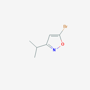 molecular formula C6H8BrNO B2561309 5-溴-3-丙-2-基-1,2-恶唑 CAS No. 1780188-72-8