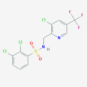 molecular formula C13H8Cl3F3N2O2S B2561310 2,3-dichloro-N-{[3-chloro-5-(trifluoromethyl)pyridin-2-yl]methyl}benzenesulfonamide CAS No. 239112-41-5