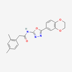 N-(5-(2,3-dihydrobenzo[b][1,4]dioxin-6-yl)-1,3,4-oxadiazol-2-yl)-2-(2,4-dimethylphenyl)acetamide
