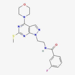 molecular formula C19H21FN6O2S B2561315 3-fluoro-N-(2-(6-(methylthio)-4-morpholino-1H-pyrazolo[3,4-d]pyrimidin-1-yl)ethyl)benzamide CAS No. 941942-14-9