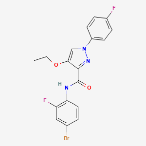 molecular formula C18H14BrF2N3O2 B2561317 N-(4-溴-2-氟苯基)-4-乙氧基-1-(4-氟苯基)-1H-吡唑-3-甲酰胺 CAS No. 1209333-94-7