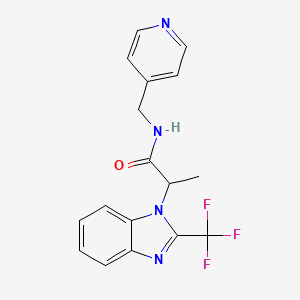 N-(4-pyridinylmethyl)-2-[2-(trifluoromethyl)-1H-1,3-benzimidazol-1-yl]propanamide