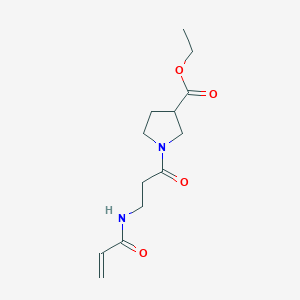 molecular formula C13H20N2O4 B2561330 Ethyl 1-[3-(prop-2-enoylamino)propanoyl]pyrrolidine-3-carboxylate CAS No. 2361710-67-8