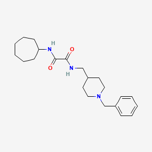 molecular formula C22H33N3O2 B2561336 N1-((1-苄基哌啶-4-基)甲基)-N2-环庚氧基草酰胺 CAS No. 953201-21-3