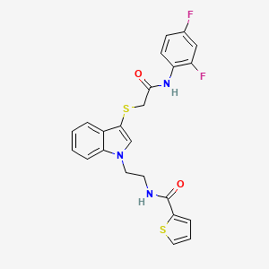 N-{2-[3-({[(2,4-difluorophenyl)carbamoyl]methyl}sulfanyl)-1H-indol-1-yl]ethyl}thiophene-2-carboxamide