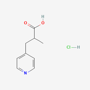 molecular formula C9H12ClNO2 B2561343 2-Methyl-3-pyridin-4-ylpropanoic acid;hydrochloride CAS No. 2260937-27-5