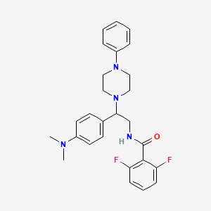 molecular formula C27H30F2N4O B2561344 N-(2-(4-(dimethylamino)phenyl)-2-(4-phenylpiperazin-1-yl)ethyl)-2,6-difluorobenzamide CAS No. 946286-36-8