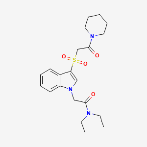 N,N-diethyl-2-[3-(2-oxo-2-piperidin-1-ylethyl)sulfonylindol-1-yl]acetamide