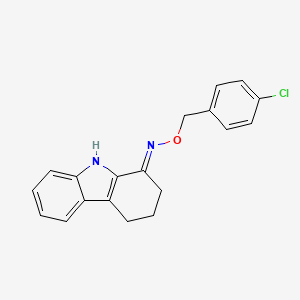 molecular formula C19H17ClN2O B2561362 2,3,4,9-四氢-1H-咔唑-1-酮 O-(4-氯苄基)肟 CAS No. 860612-33-5