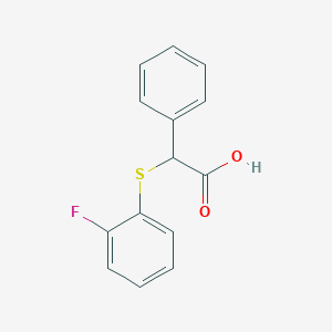 molecular formula C14H11FO2S B2561366 2-[(2-氟苯基)硫代]-2-苯基乙酸 CAS No. 1016521-82-6