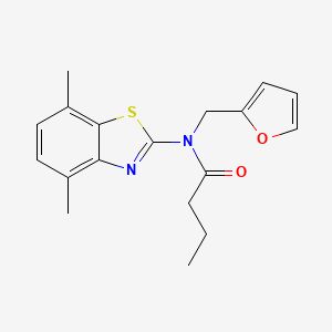 molecular formula C18H20N2O2S B2561378 N-(4,7-dimethylbenzo[d]thiazol-2-yl)-N-(furan-2-ylmethyl)butyramide CAS No. 922388-58-7