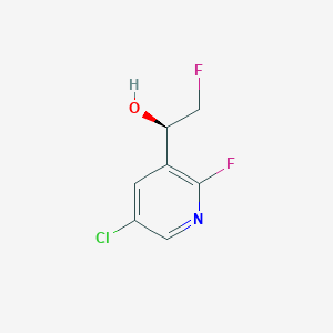 molecular formula C7H6ClF2NO B2561390 (1R)-1-(5-氯-2-氟吡啶-3-基)-2-氟乙醇 CAS No. 2416218-60-3