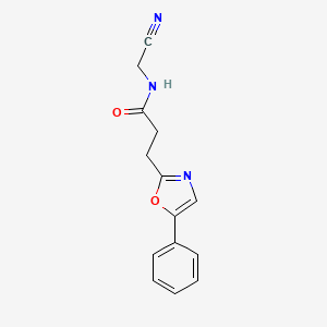 molecular formula C14H13N3O2 B2561394 N-(cyanomethyl)-3-(5-phenyl-1,3-oxazol-2-yl)propanamide CAS No. 1252521-54-2