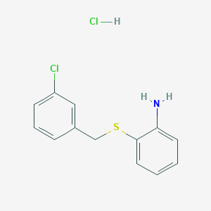 molecular formula C13H13Cl2NS B2561400 2-[(3-Chlorobenzyl)thio]aniline hydrochloride CAS No. 1049756-96-8