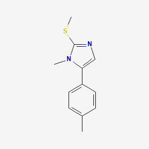 molecular formula C12H14N2S B2561401 1-méthyl-2-(méthylthio)-5-(p-tolyl)-1H-imidazole CAS No. 1206989-89-0