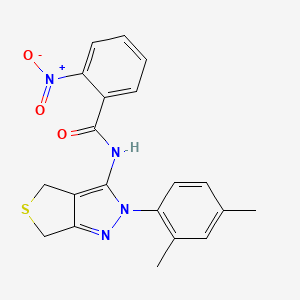 molecular formula C20H18N4O3S B2561406 N-(2-(2,4-dimethylphenyl)-4,6-dihydro-2H-thieno[3,4-c]pyrazol-3-yl)-2-nitrobenzamide CAS No. 396720-55-1