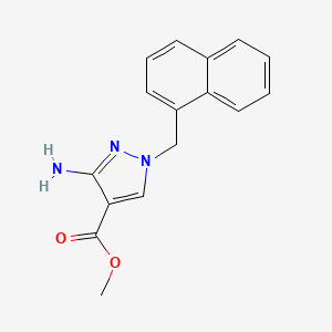 molecular formula C16H15N3O2 B2561408 methyl 3-amino-1-(1-naphthylmethyl)-1H-pyrazole-4-carboxylate CAS No. 1856031-29-2