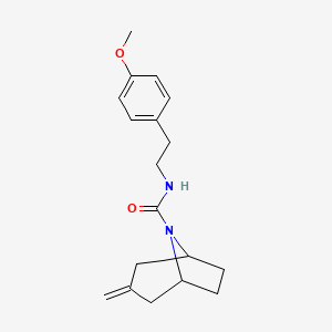 molecular formula C18H24N2O2 B2561424 N-[2-(4-Methoxyphenyl)ethyl]-3-methylidene-8-azabicyclo[3.2.1]octane-8-carboxamide CAS No. 2310103-60-5