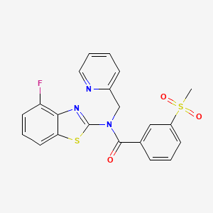 molecular formula C21H16FN3O3S2 B2561442 N-(4-fluorobenzo[d]thiazol-2-yl)-3-(methylsulfonyl)-N-(pyridin-2-ylmethyl)benzamide CAS No. 886943-53-9