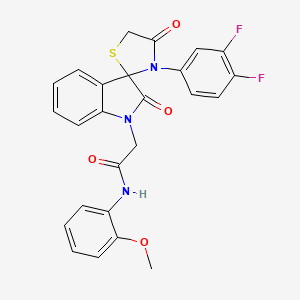 molecular formula C25H19F2N3O4S B2561447 2-(3'-(3,4-二氟苯基)-2,4'-二氧代螺[吲哚啉-3,2'-噻唑烷]-1-基)-N-(2-甲氧基苯基)乙酰胺 CAS No. 894562-80-2